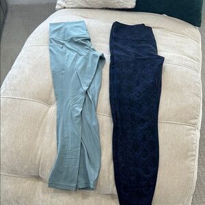 Athleta Blue and Black Leggings